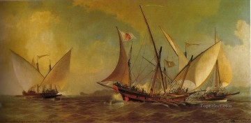 Antonio barceló 1738 Batalla Naval Pinturas al óleo